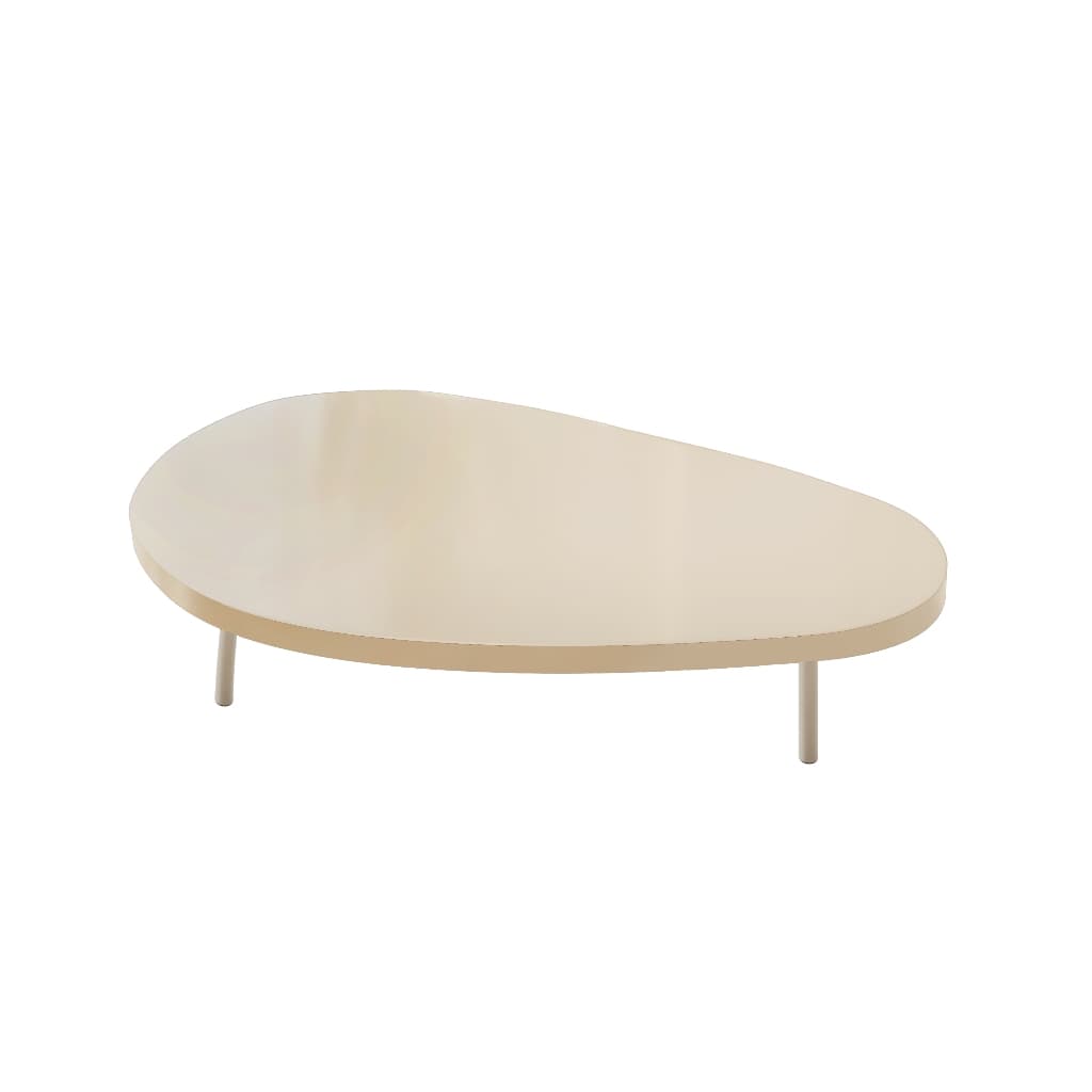 Mesa de Centro Orgânica Moderna para Sala de Estar Mesa Decorativa em MDF Madeira com Pés em Metal
