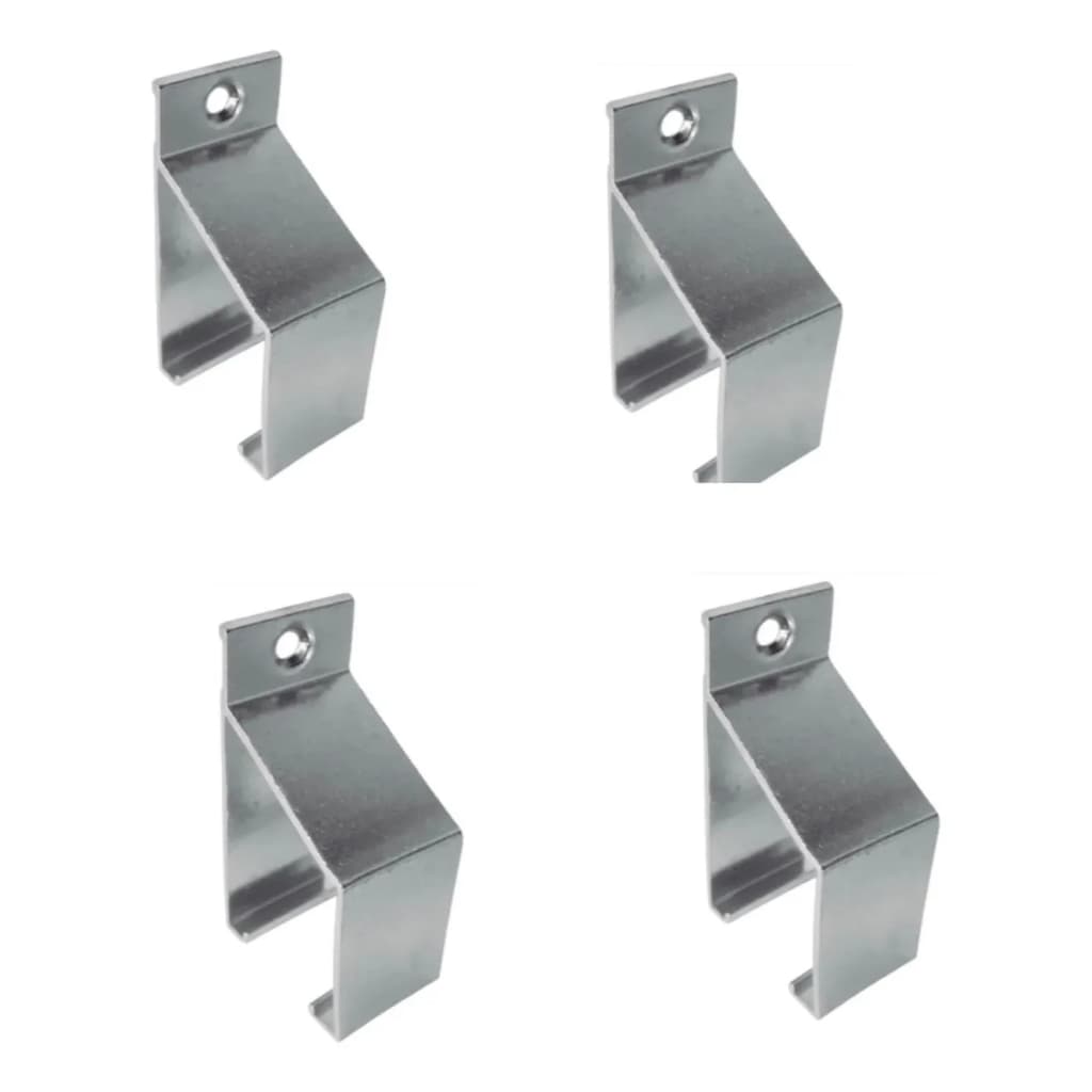 Kit 4 Suportes De Parede Para Trilho Concavo em Aluminio