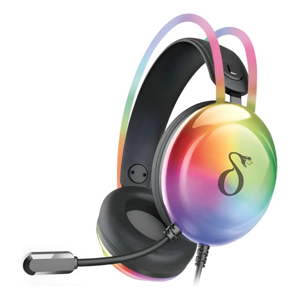 Fone de Ouvido Headset Gamer Pro Rgb Delta F4132 Com Microfone E Led Neon Gaming Over-Ear