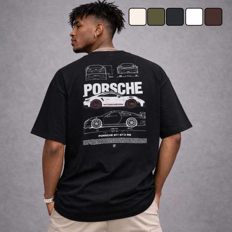Camiseta Street Wear Masculina 911 GT3 RS 100% Algodão Penteado Estampa DTF Premium