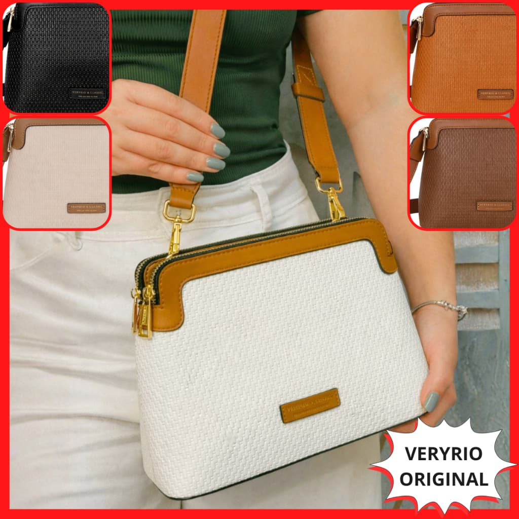 Bolsa Pequena Feminina Grife Luxo Alça Confortável com Divisória com Zíper Veryrio CL3475 TOULOUSE