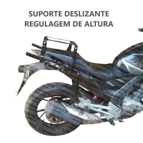 Suporte de Baú TWISTER 250 de 2015 a 2022 - Pode Levar Garupa  - Bagageiro Deslizante de Correr para Caixa de Moto