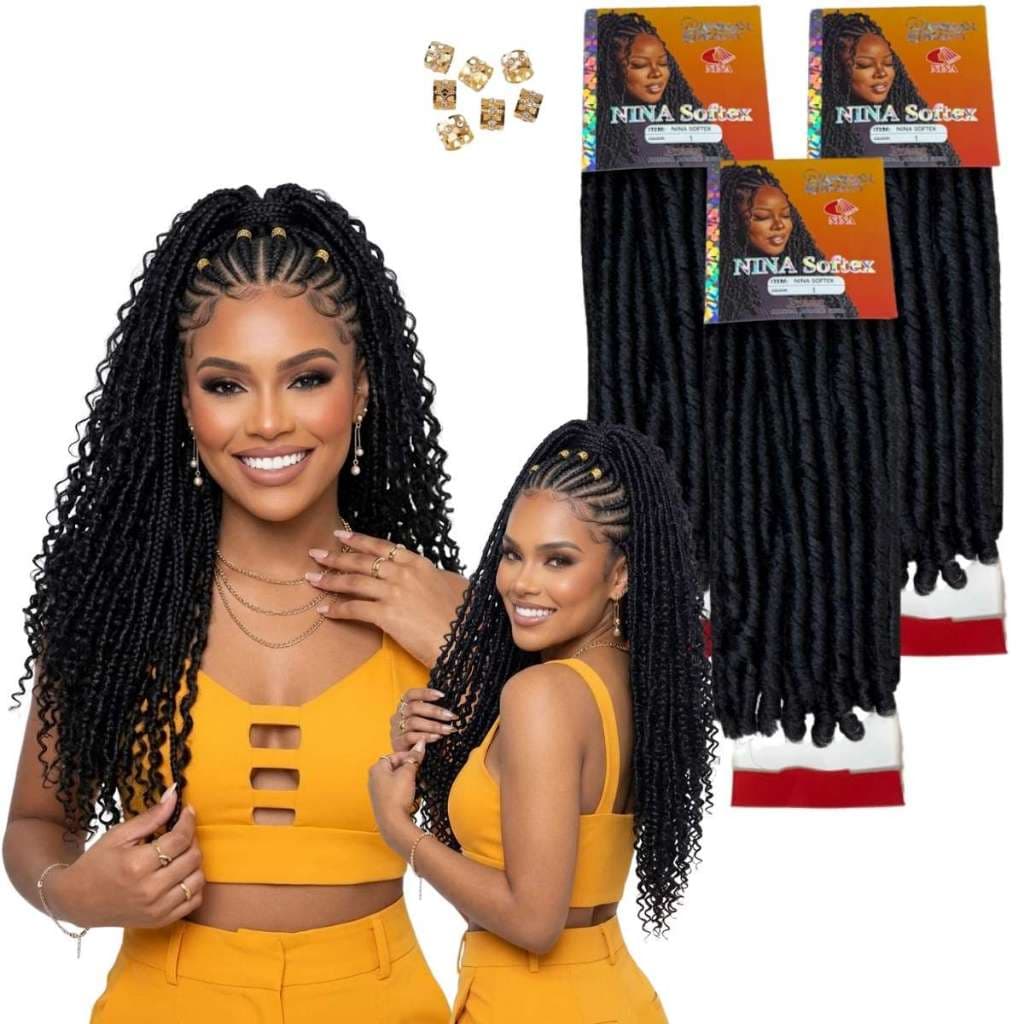 Kit Com 3 Aplique De Cabelo Nina Softex Cacheado Para Crochet Braids