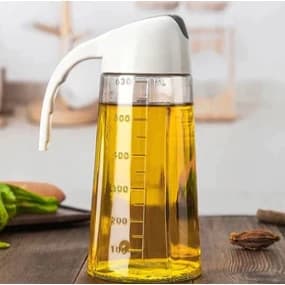 Garrafa Dispenser Galheteiro de Vidro Importado - 630ml Tampa Abre e Fecha  - Bico Dosador para:  Azeite, Óleo e Vinagre