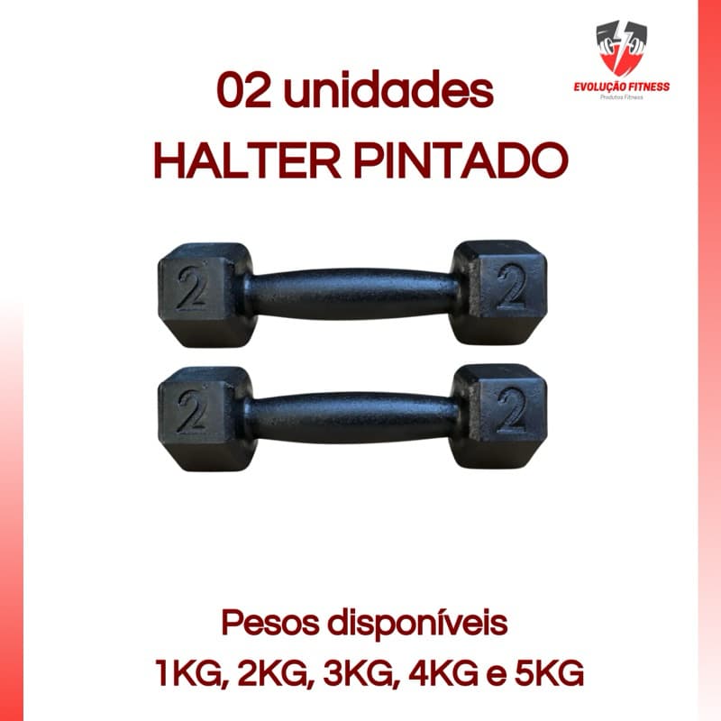 Par Halter Sextavado Pintado 1 a 5 KG - Musculação Academia Funcional Peso Para Braço Treino em Casa Crossfit