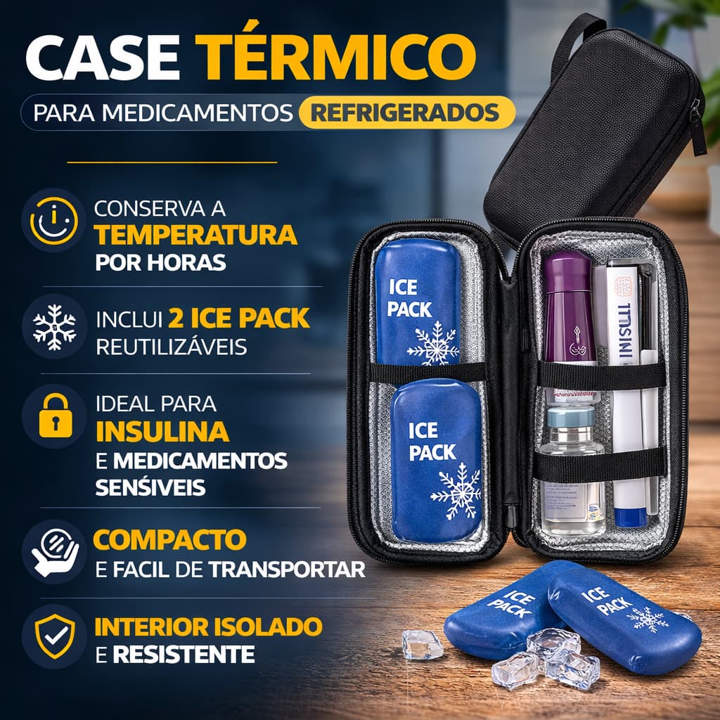 Estojo Case Térmico Viagem Victoza Insulina Ozempic Remédio