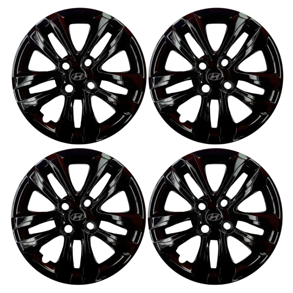 Jogo 4 Calota Hyundai Hb20 Preta Aro 15 2015 2016 2017 2018 2019 2020 Antiperda Cubo Padrão