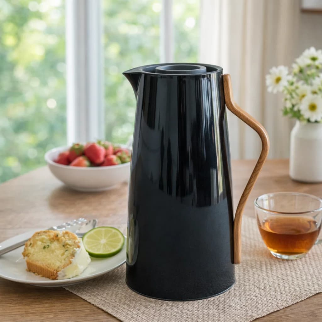 Garrafa Termica Inox 1 Litro Isolamento Termico Duravel Design Moderno Preta