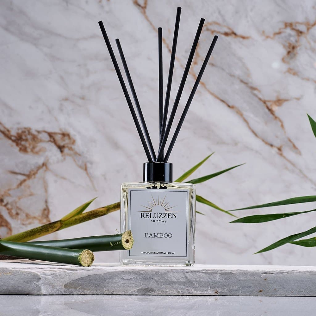 Difusor de Ambiente com Varetas Bamboo Bambu 250ml Aromatizador Essência Premium