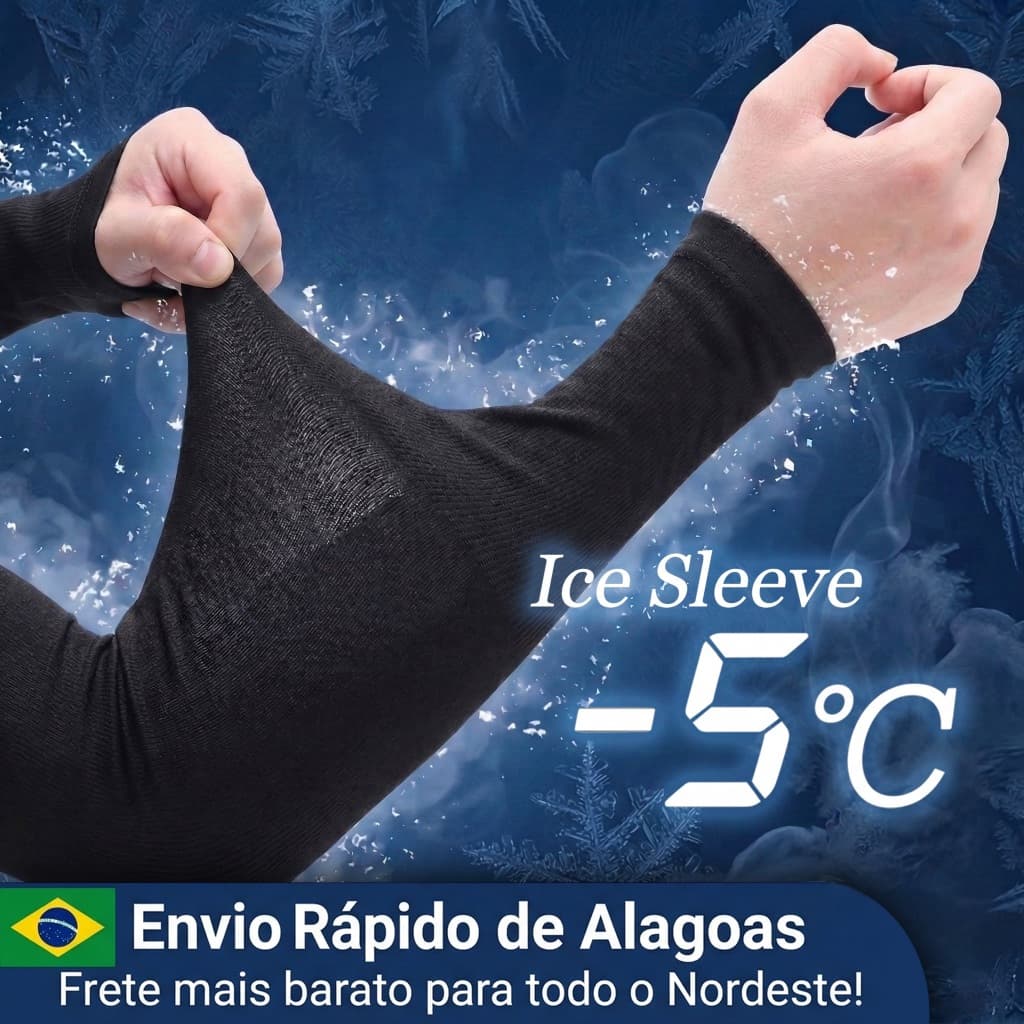 1 Par Manguito Para Motoqueiro Motoboy Proteção Solar UV50+ Manga Esportiva Gelada Secagem Rápida