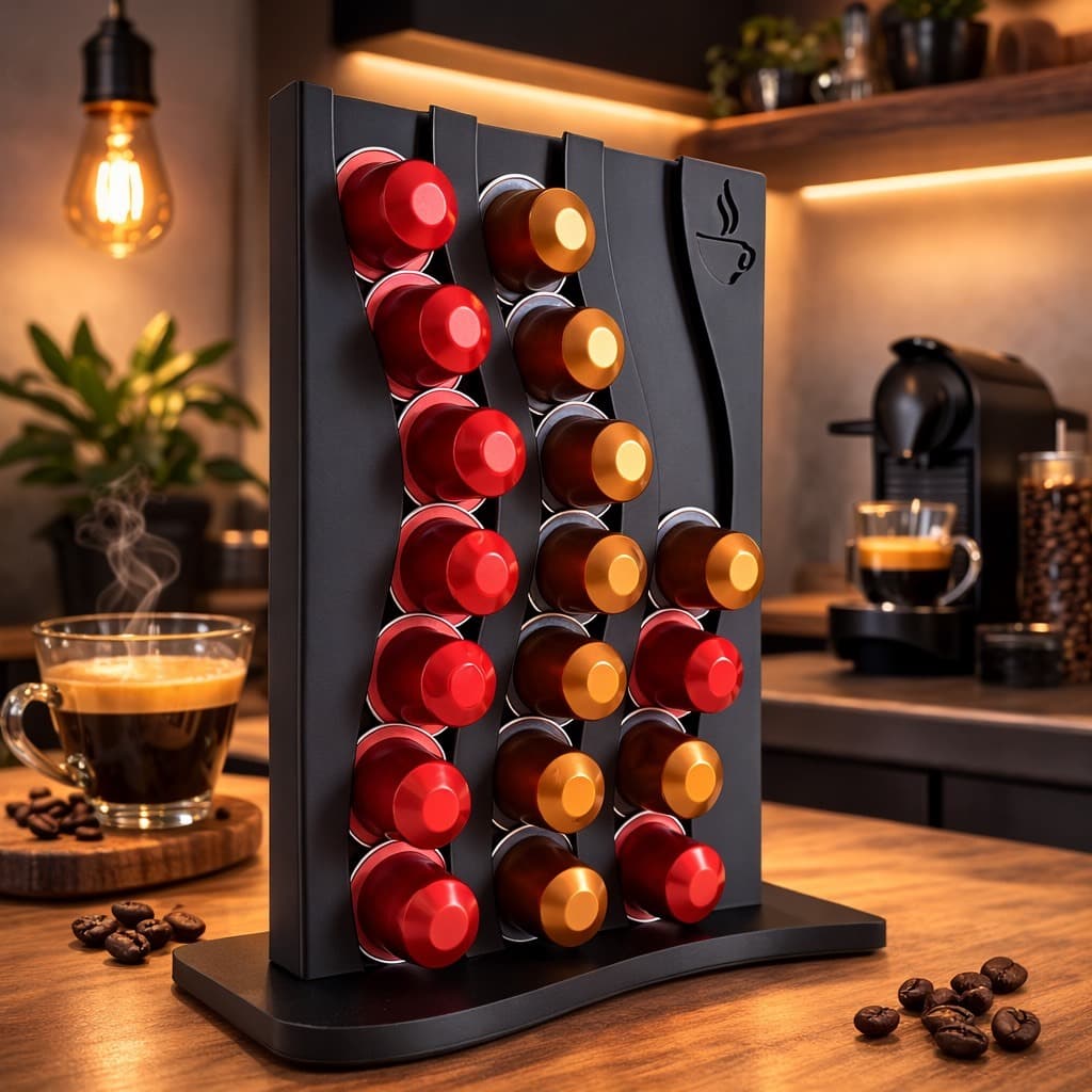Porta Cápsulas Nespresso Organizador Vertical Suporte Café Expresso 21 Cápsulas Compatível Nespresso