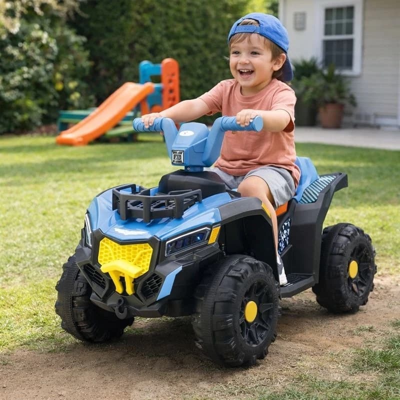 Quadriciclo Elétrico Infantil Unitoys Menino 6V Azul Divertido Robusto e Seguro - Autorizado Anatel