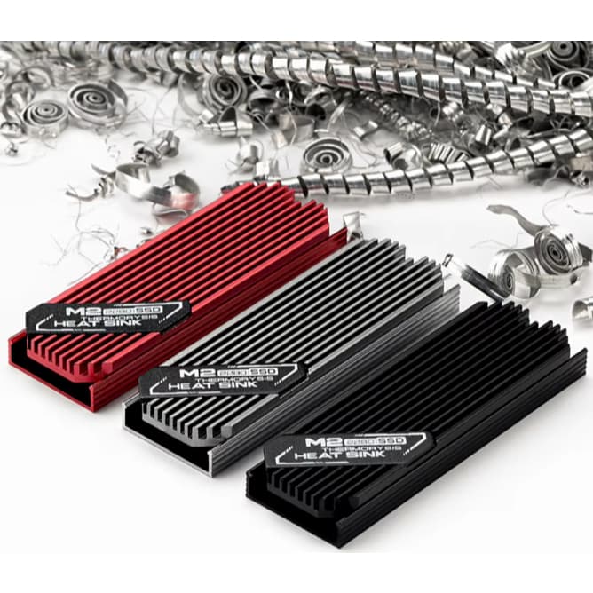 DISSIPADOR DE CALOR SSD M.2 NVME 2280 ALUMÍNIO COM ALMOFADA TÉRMICA PARA SSD NVME PCIE
