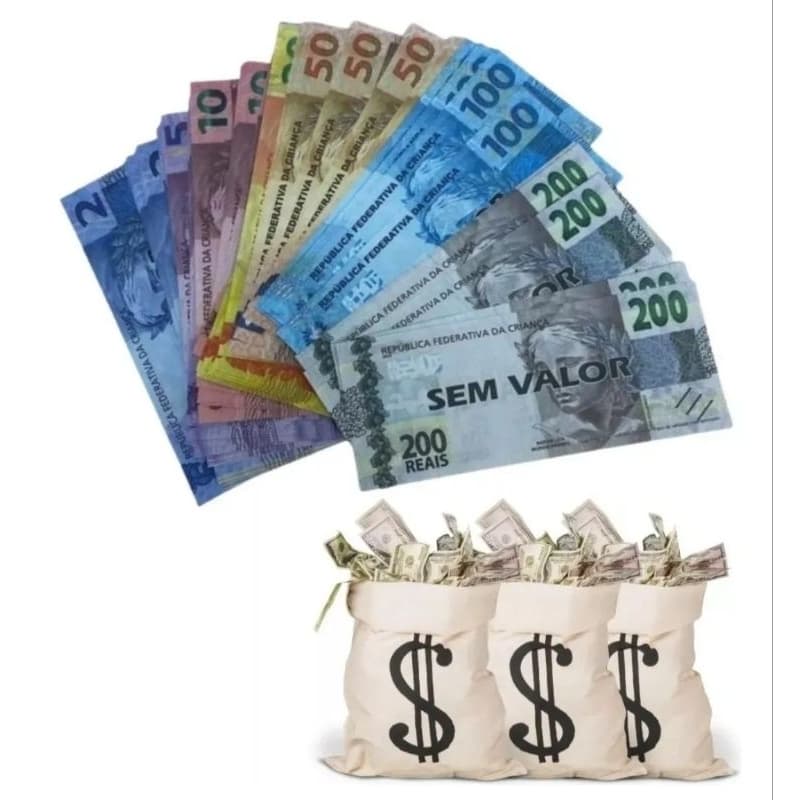Notas de Papel 120 Dinheiro Educativo Dinheirão Dinheirinho Prenda Festa Junina Jogo Banco Imobiliario Cédula