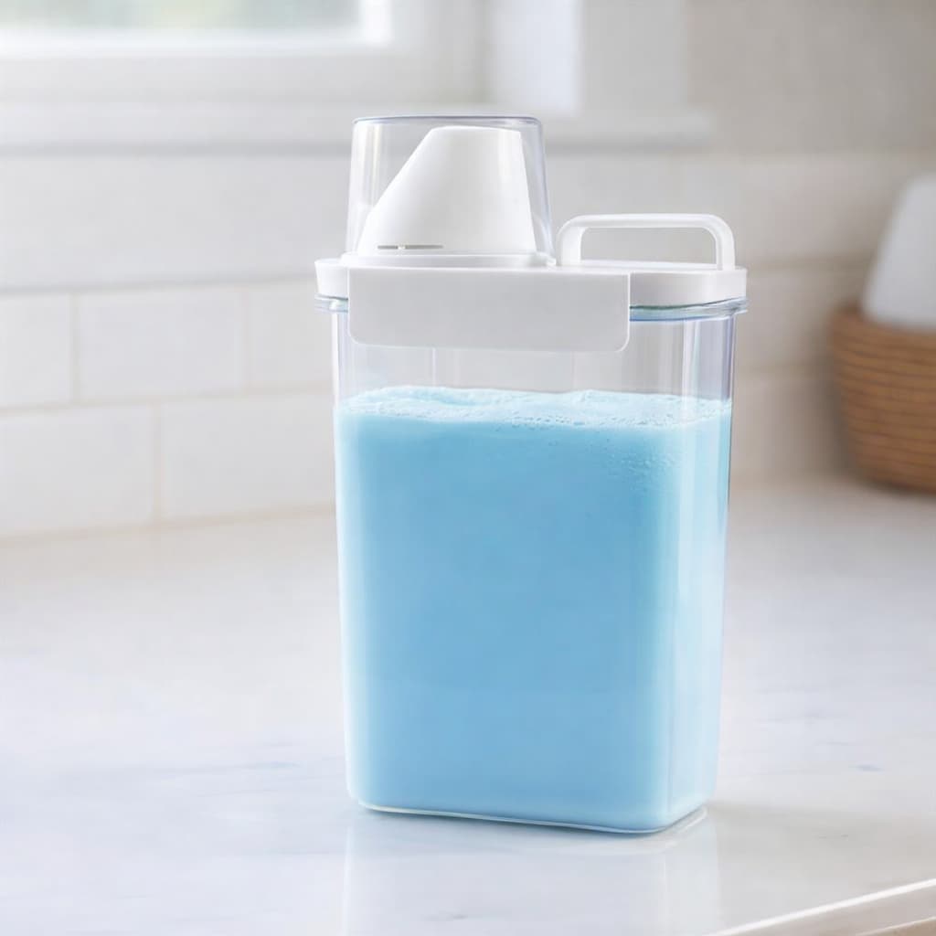 Dispenser hermético 1,5L porta sabão e amaciante c/ dosador lavanderia Original Helsim