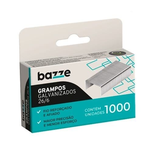 Bazze Grampos Galvanizados 26/6 metal 1000 unidades