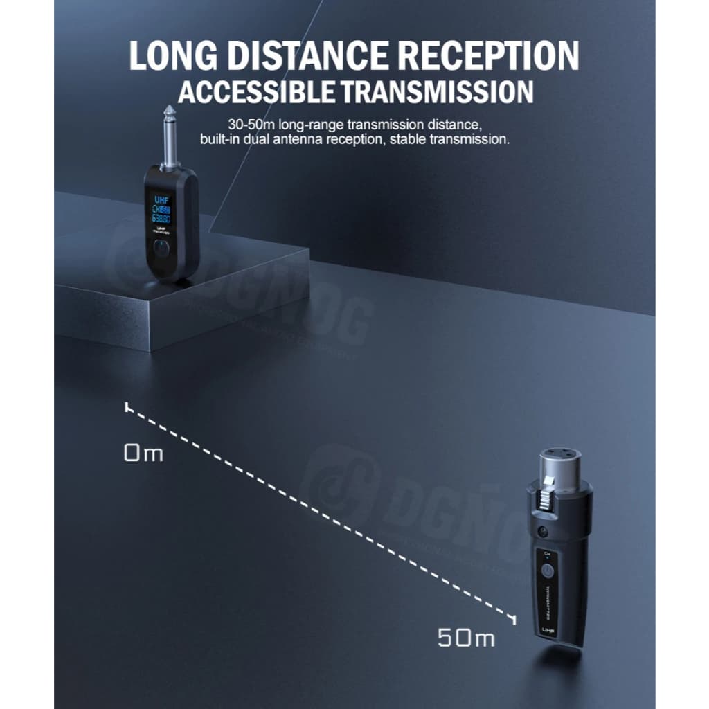 Transmissor Conversor Microfone Sem Fio Audio Mesa Dgnog T8a Preto