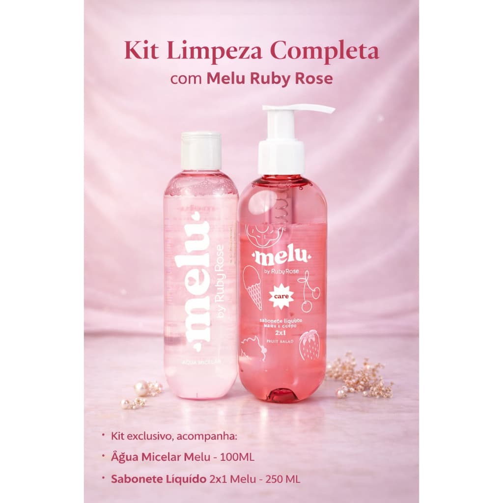 KIT com Sabonete Líquido 2x1 MELU + Água Micelar Melu 100 ML