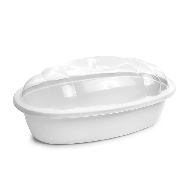 Porta Pão Plástico Branco com Tampa Transparente - Resistente, Transparente e Prático, 3,15L
