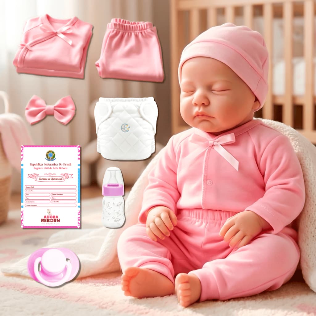 Bebê Boneca Reborn Livia Siliconada Realista Pode dar Banho Em Promoção