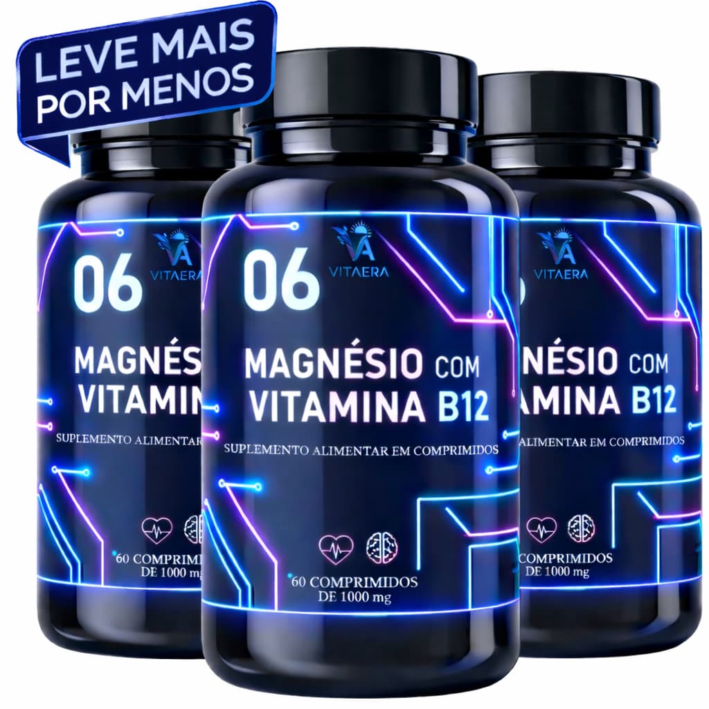 6 Magnesio com Vitamina B12 Ascorbato Bisglicinato Citrato Malato Óxido Taurato - ENVIO IMEDIATO