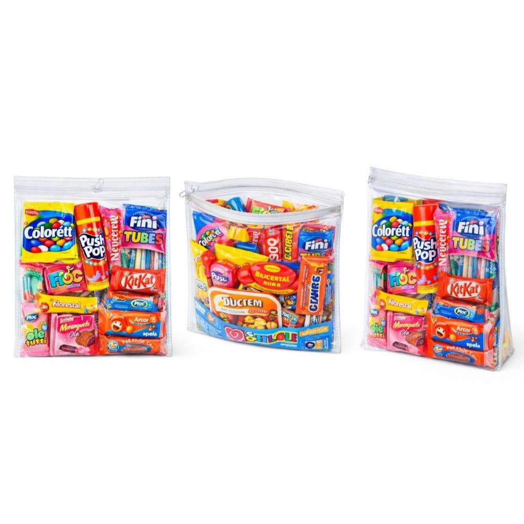 Kit 10 a 20 Saquinhos 20x20cm com Zíper – Kit para Lembrancinhas aniversário, Saquinhos Surpresa e Brindes