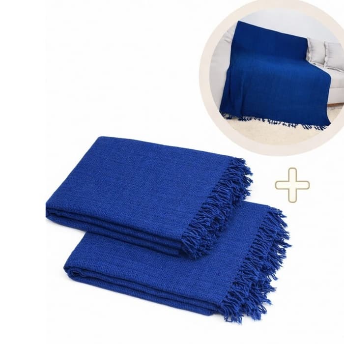 Kit 2 Mantas Para Sofá Luxo Grande 2,10x1,20 100% Algodão Capa Protetora