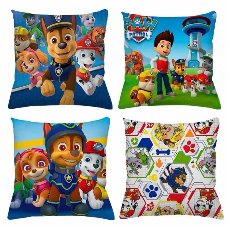 KIT 4 CAPAS DE ALMOFADAS IDEAL PARA DECORAÇÃO, PATRULHA CANINA - TAMANHO 45X45