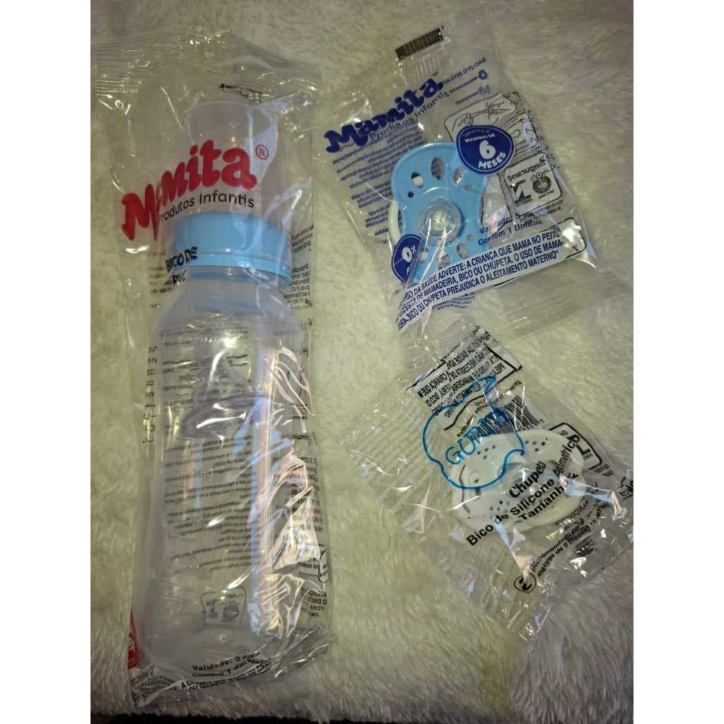 Kit contém 2 item 1 Mamadeira +2 Chupeta menina e menino