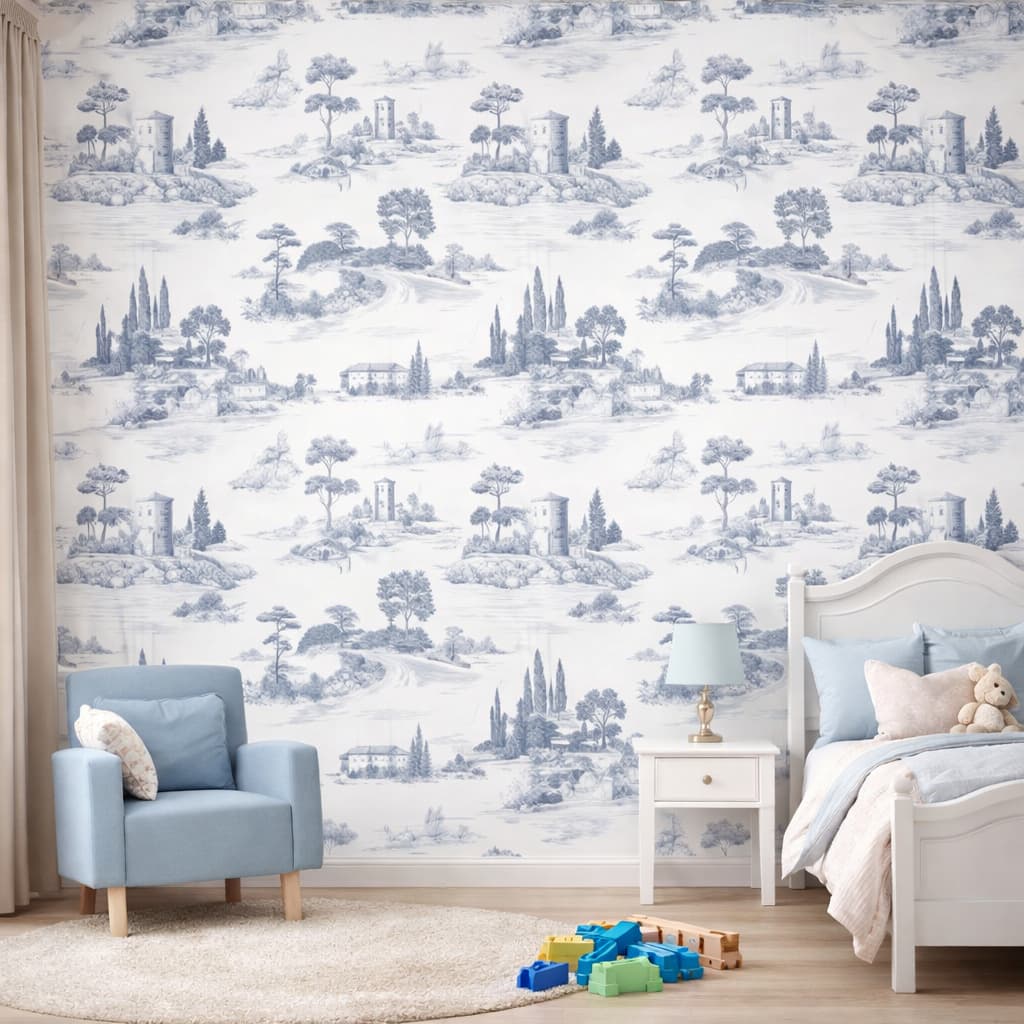 Papel de Parede Traços Campestres Elegante Quarto Sala Decoração