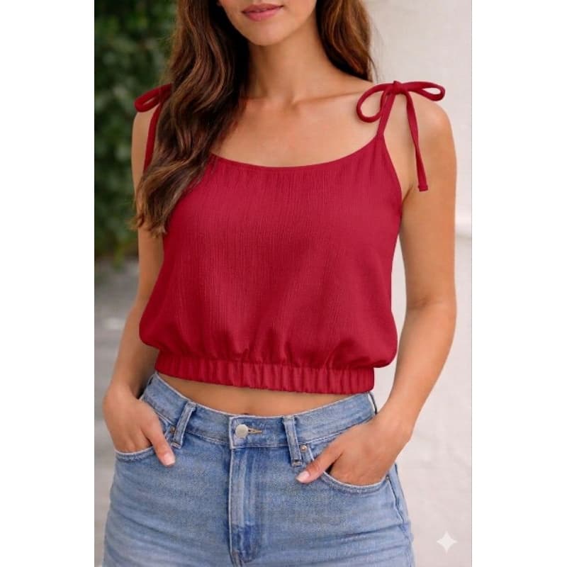 Blusa Croped Preta  Soltinha Feminina de amarrar nos ombros em crepe, lisa tamanho único,  veste de 40-44casual, modinha