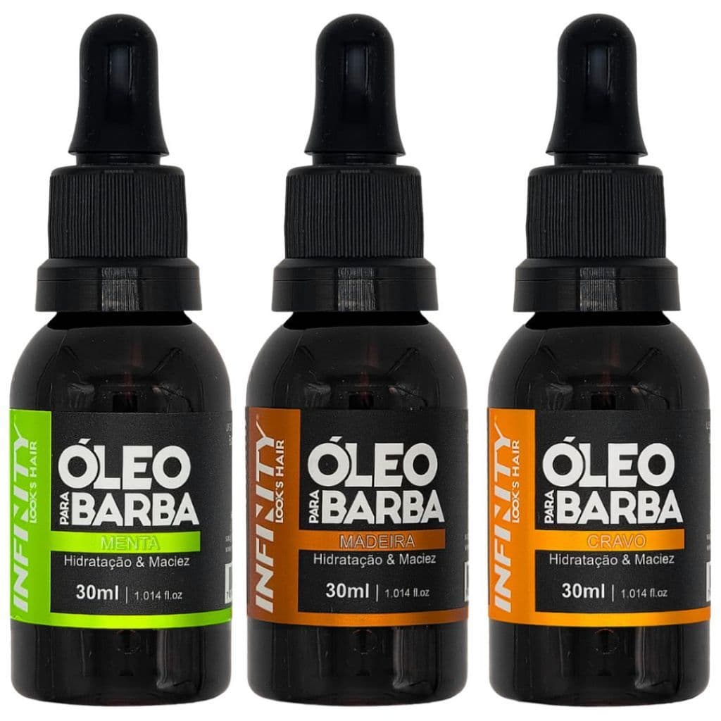 ÓLEO PARA BARBA 30ML - INFINITY MENTA/ MADEIRA E CRAVO