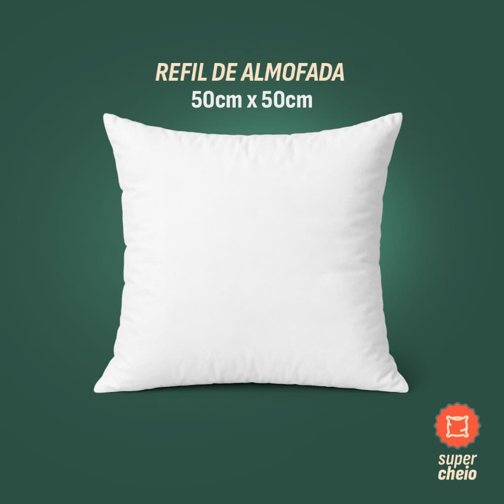 Refil De Almofada 50x50 Fibra Siliconada, Super Cheio, Macio, Ótimo Para Uso e Decorações