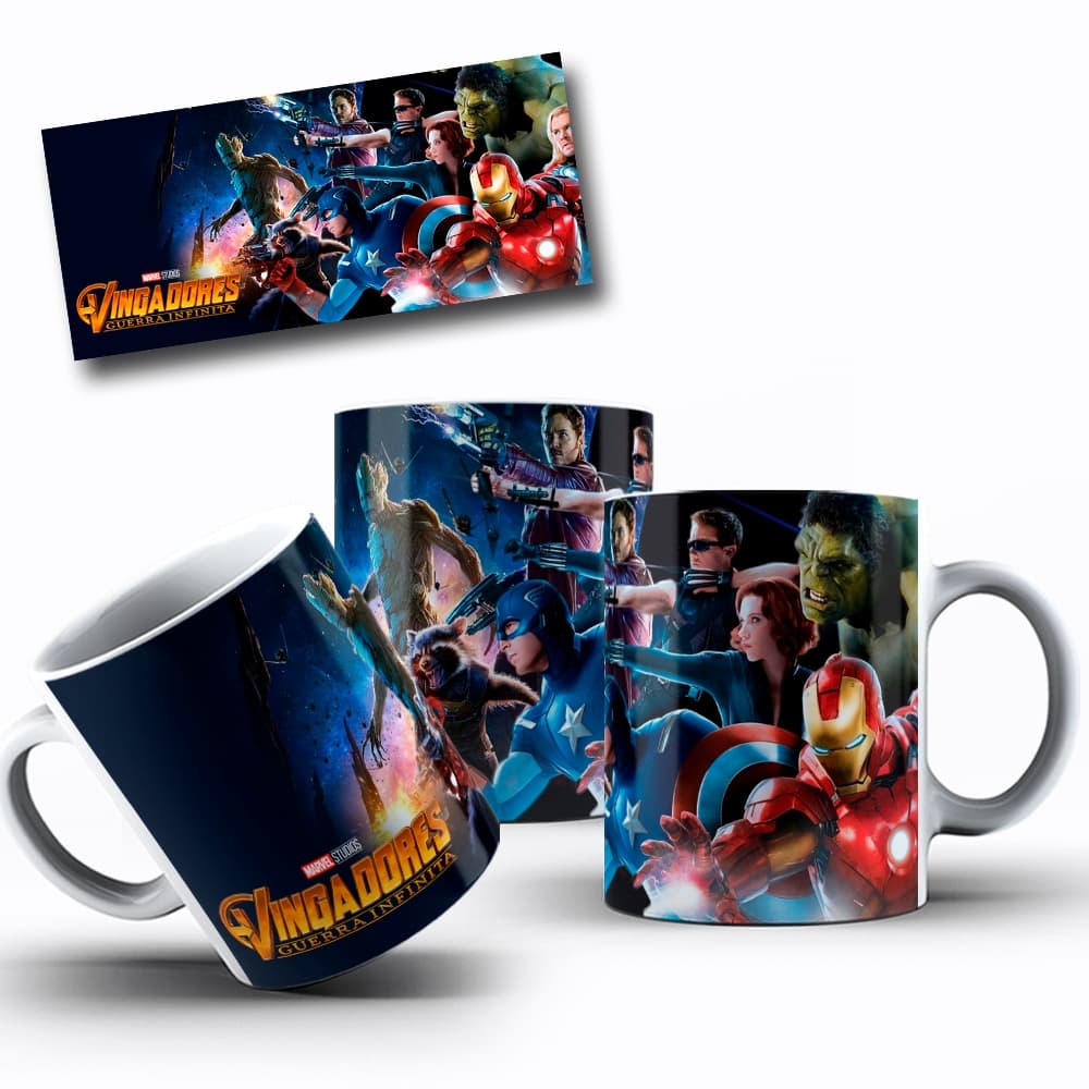 Caneca Marvel Personalizada Nome Geek Nerd Filme Super Herói Quadrinhos Personalizado