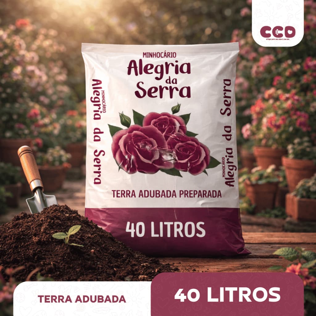 Terra Adubada Orgânica Alegria da Serra 40L/26KG