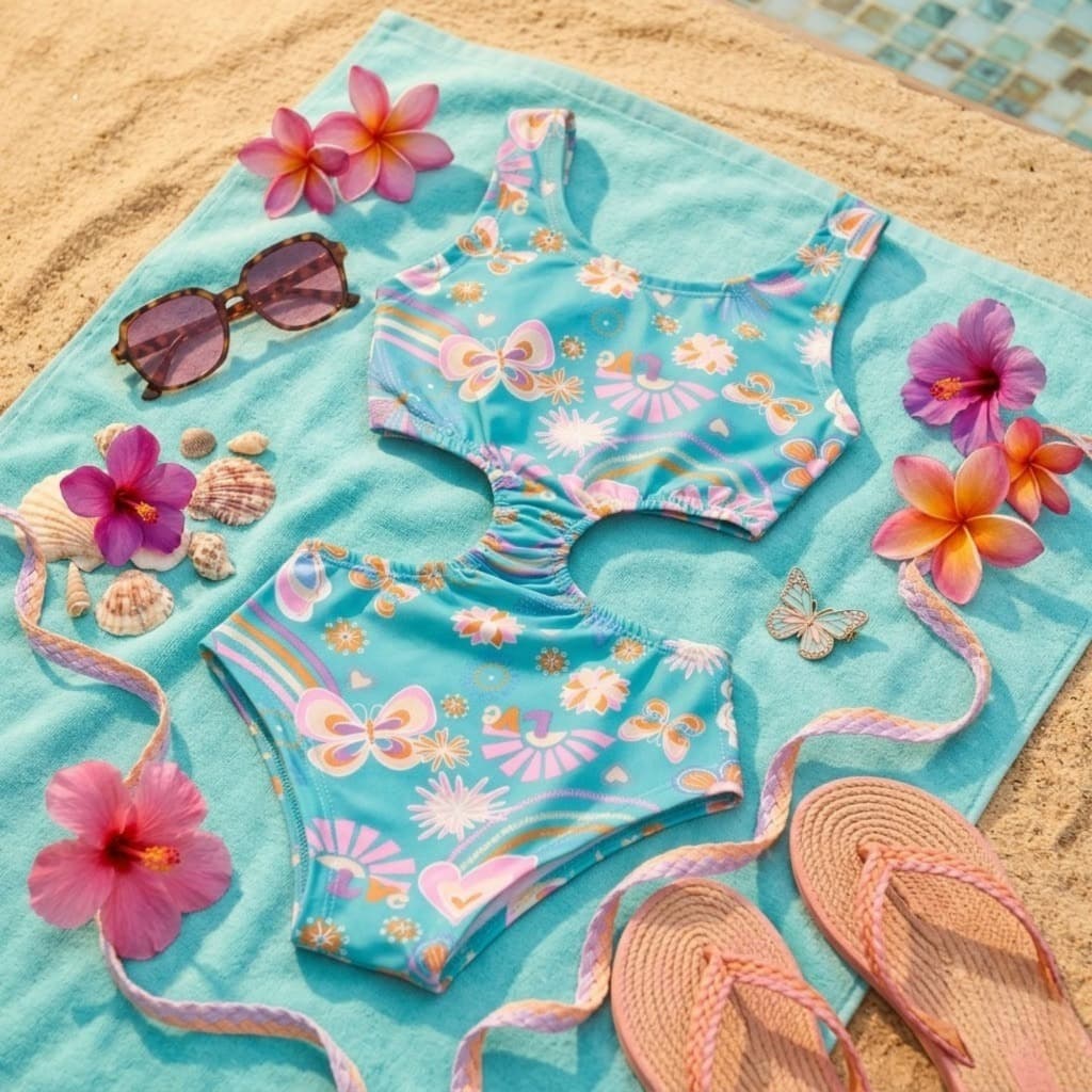 Maiô Infantil Maiô Criança Cava Central Moda Praia Forrado Natação Piscina Praia e Mar