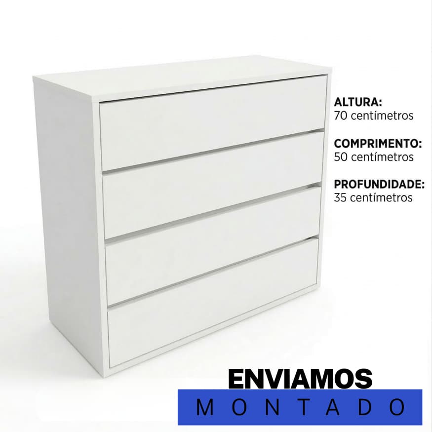 Comoda Gaveteiro 35 De Profundidade Reforçada 100% MDF Modular Organizador Para Guarda Roupa Closet
