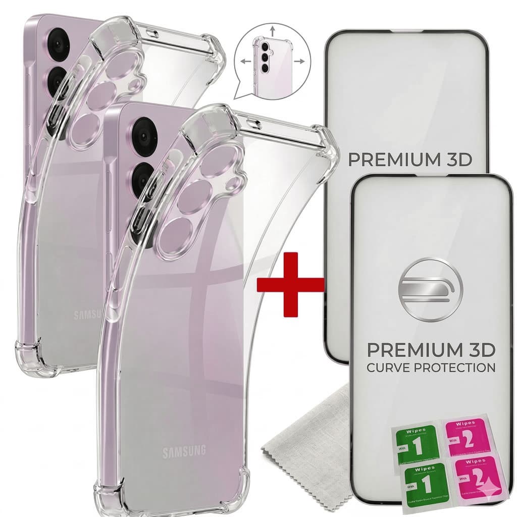 Capa Capinha Anti Shock + Película De Vidro 3D Samsung Galaxy A14 A24 A34 A35 A54 (Vários Modelos)