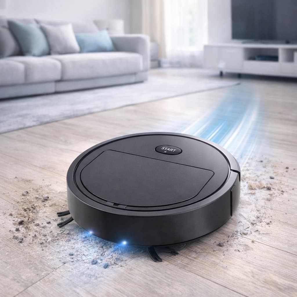 Robô Aspirador de Pó Recarregável 110V Limpeza Automática Sensor Obstáculo Casa Piso Tapete