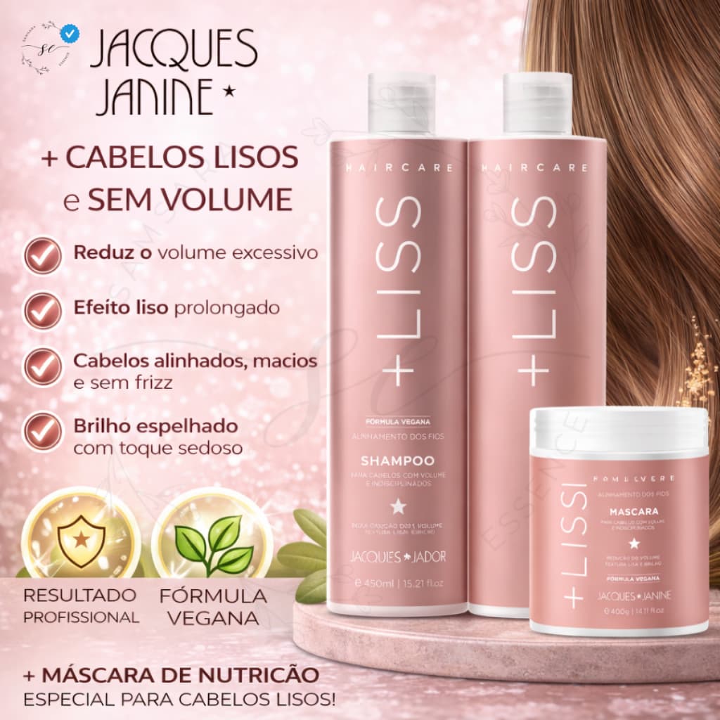 Shampoo e Condicionador Sem Sal Pós Progressiva Liso Perfeito +Liss Jacques Janine