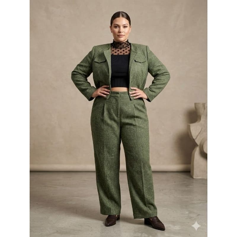 conjunto pluz G1. G2 tesido twed confortable y texturisado y elegante