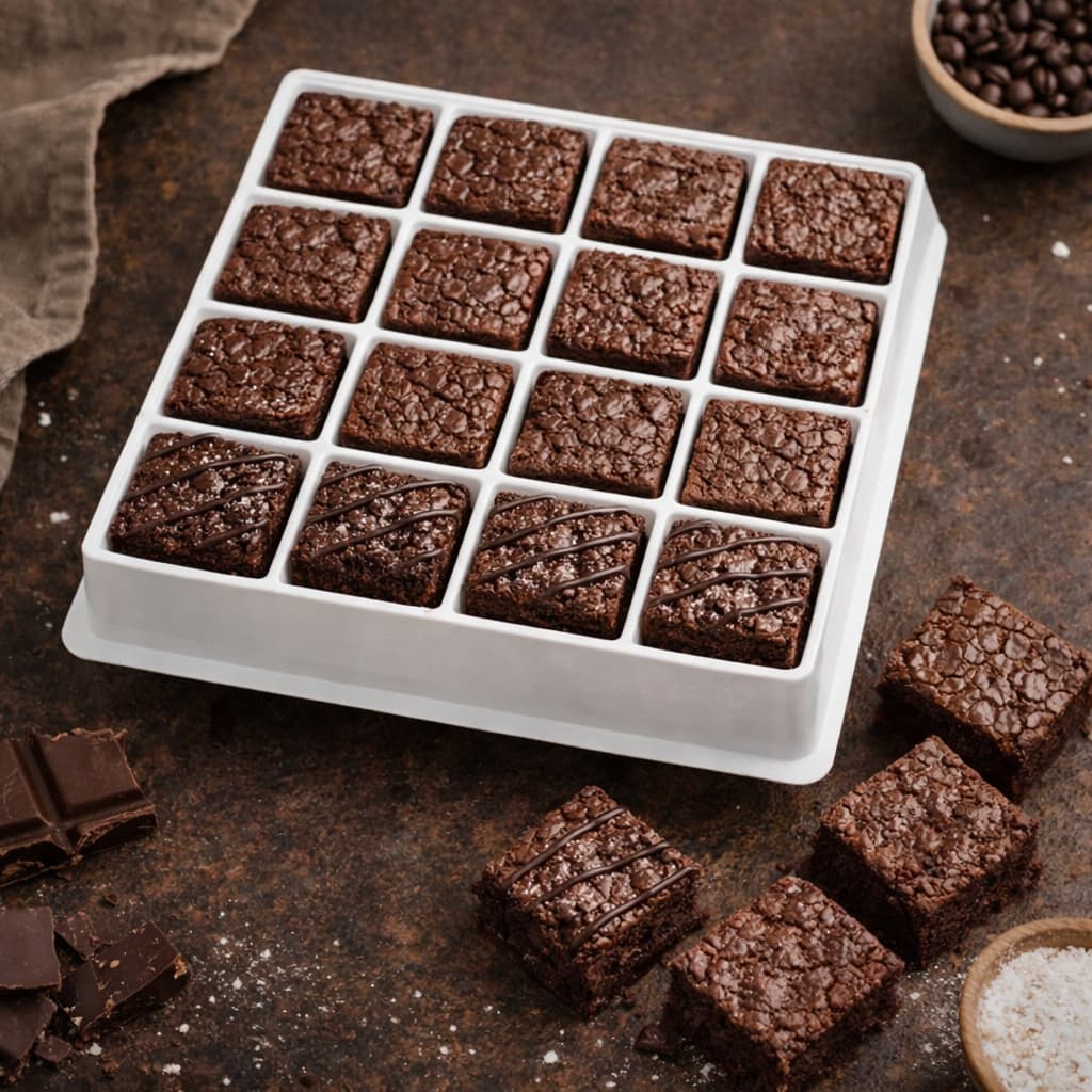 Cortador de Brownie Bolo Massa Profissional 16 Cortes Molde Forma Sobremesas Fácil e Rápido Prática.