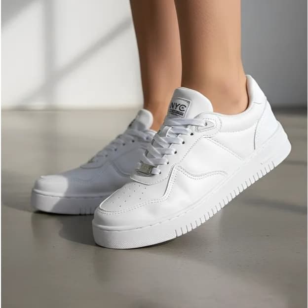 Tenis Feminino Masculino Branco Casual JS Shoes Confortavel Envio Imediato