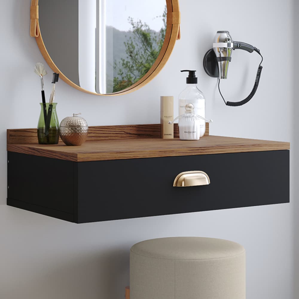 Mini penteadeira Standart 60 cm com gaveta puxador ariel Gloss