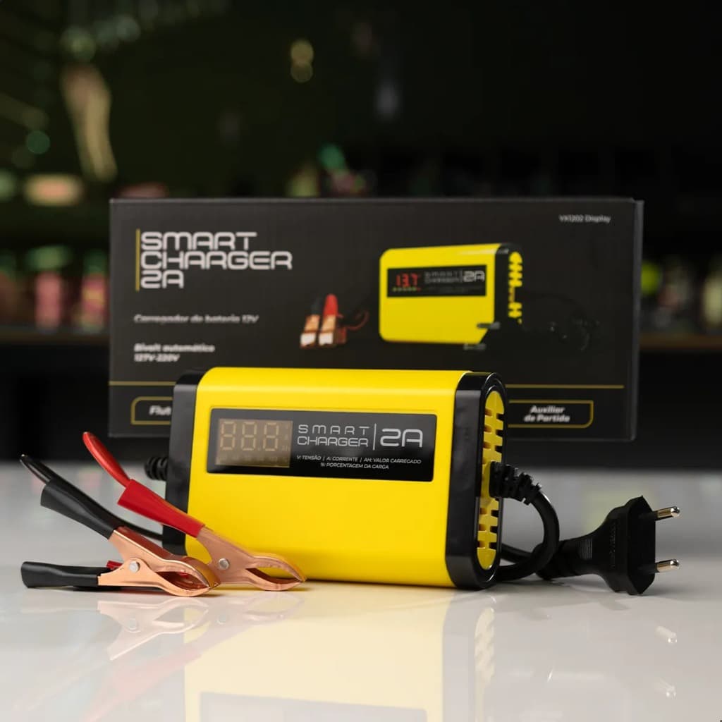 Carregador De Bateria Automotivo Automático 12v 2a Carro Moto Fonte Bivolt Smartcharger