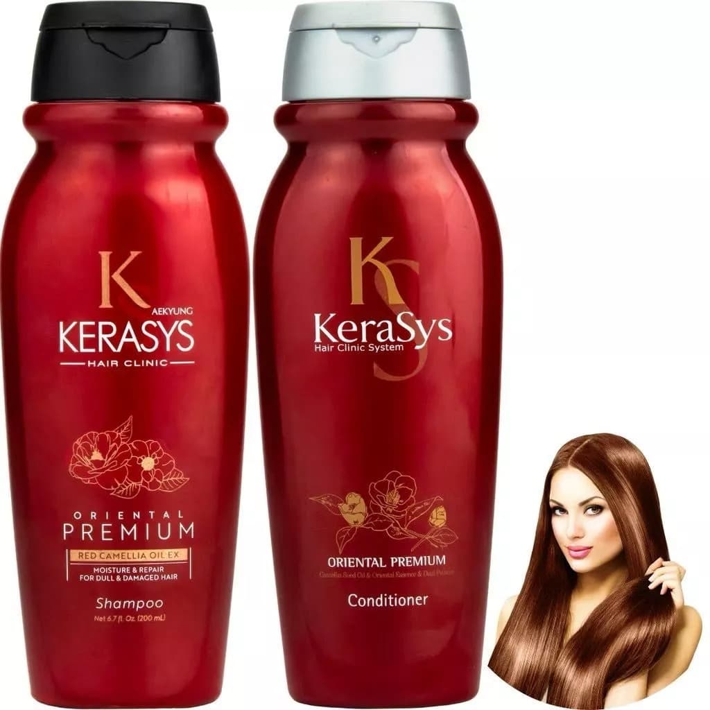 Kerasys RED Camellia Oil Ex Shampoo e condicionador Oriental Premium 200Mml cada