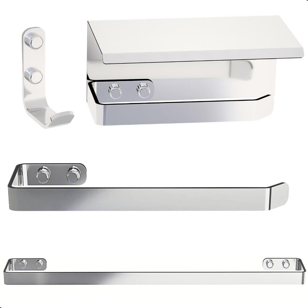 Kit Acessórios Para Banheiro Cromado 4 Peças MAX