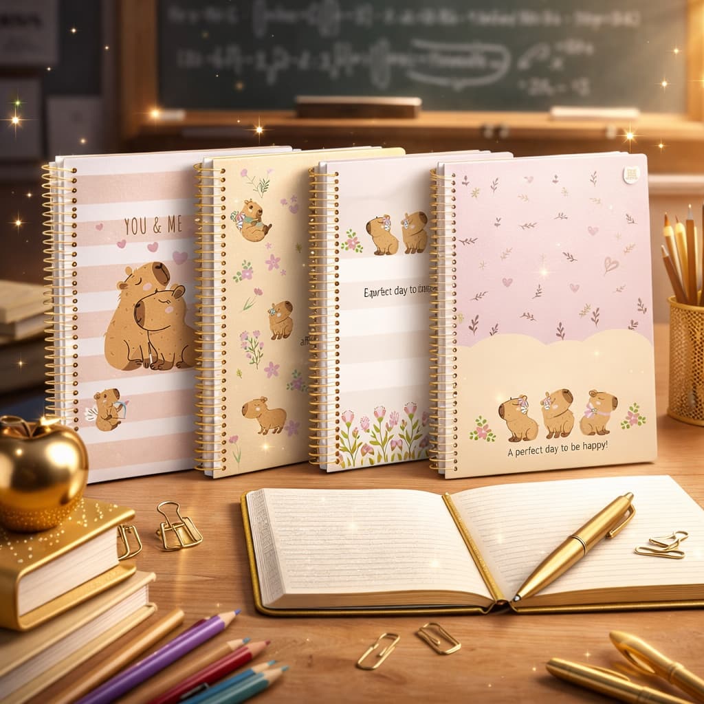 Caderno de Capivara Escolar 10 Matérias / 1 Matéria Sortido ✨