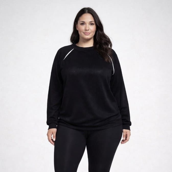 BLUSA PLUS SIZE FEMININO GOLA REDONDA TECIDO LANZINHA LEVE PARA FRIO SUETER GG G1 G2 G3