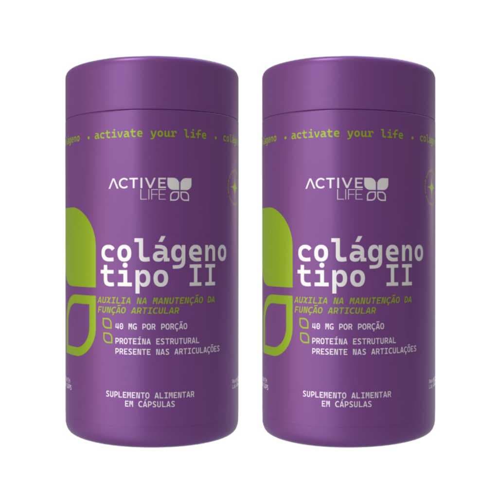 Kit 2 Unidades Colágeno Tipo 2 - Active Life - Manutenção Articular 30 Caps